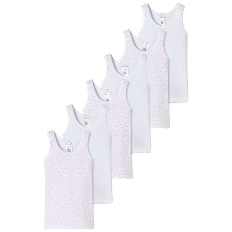 6er Pack Kids Girls Feinripp Organic Cotton - Unterhemd Mädchen Weiss 116 von Schiesser