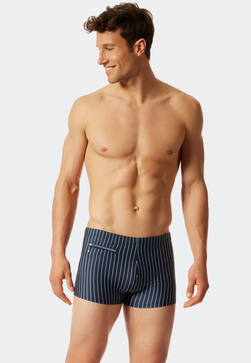 Badehose mit Reißverschlusstasche Wirkware recycelt Streifen admiral - Nautical Casual 10 von Schiesser