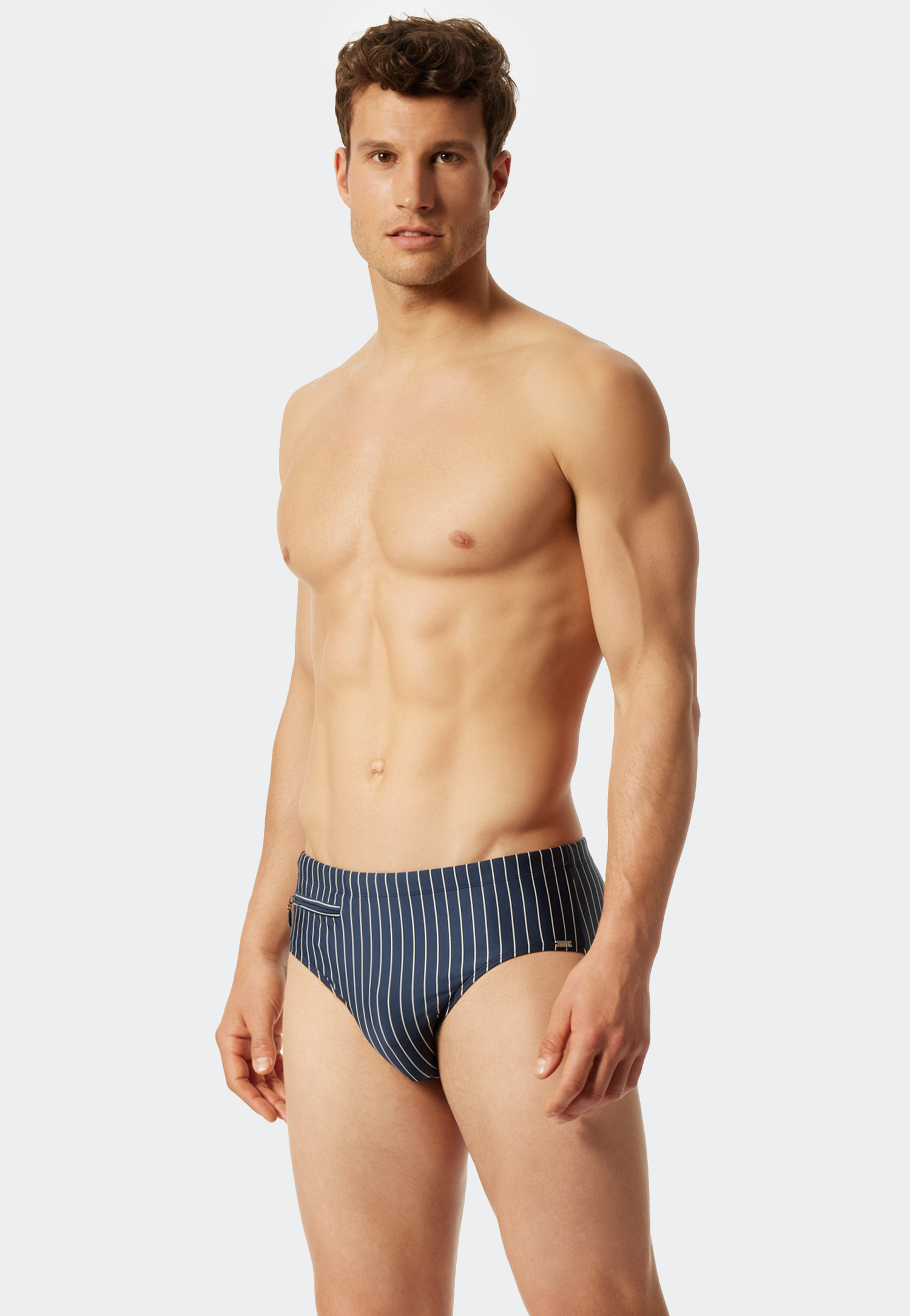 Badehose mit Reißverschlusstasche Wirkware recycelt Streifen admiral - Nautical Casual 5 von Schiesser