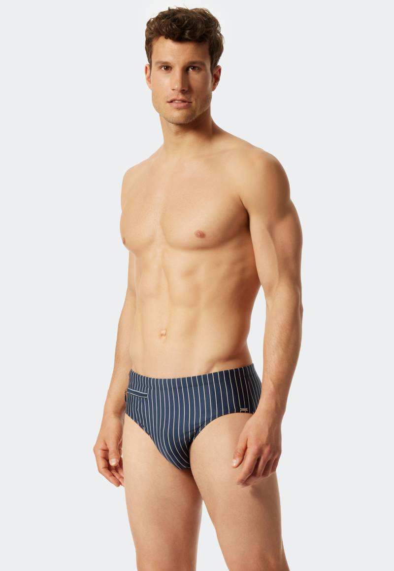 Badehose mit Reißverschlusstasche Wirkware recycelt Streifen admiral - Nautical Casual 7 von Schiesser