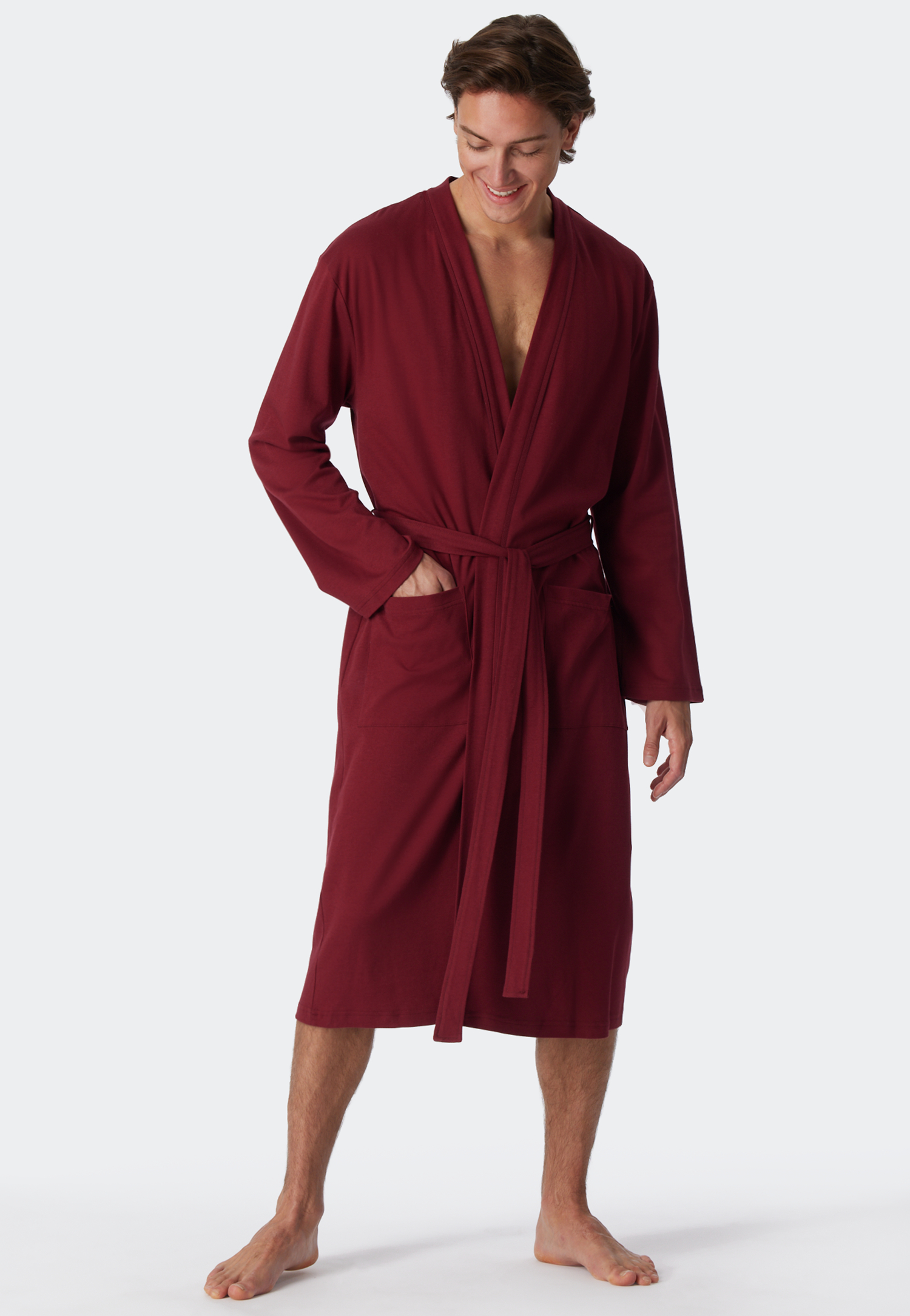 Bademantel Fine Interlock bordeaux - Essentials L Bademantel Fine Interlock bordeaux - Essentials L von Schiesser