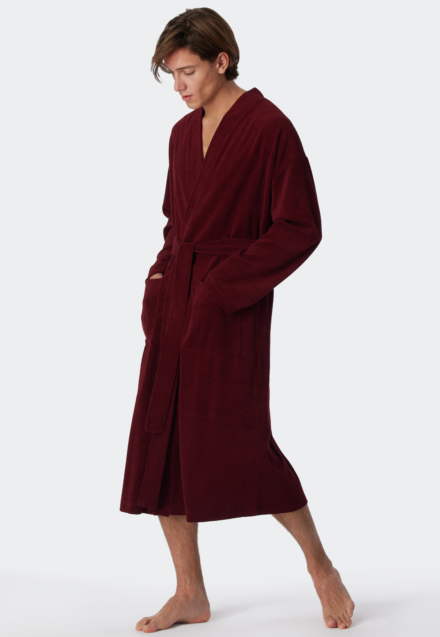 Bademantel Leichtfrottee bordeaux - Feather Terry XL Bademantel Leichtfrottee bordeaux - Feather Terry XL von Schiesser