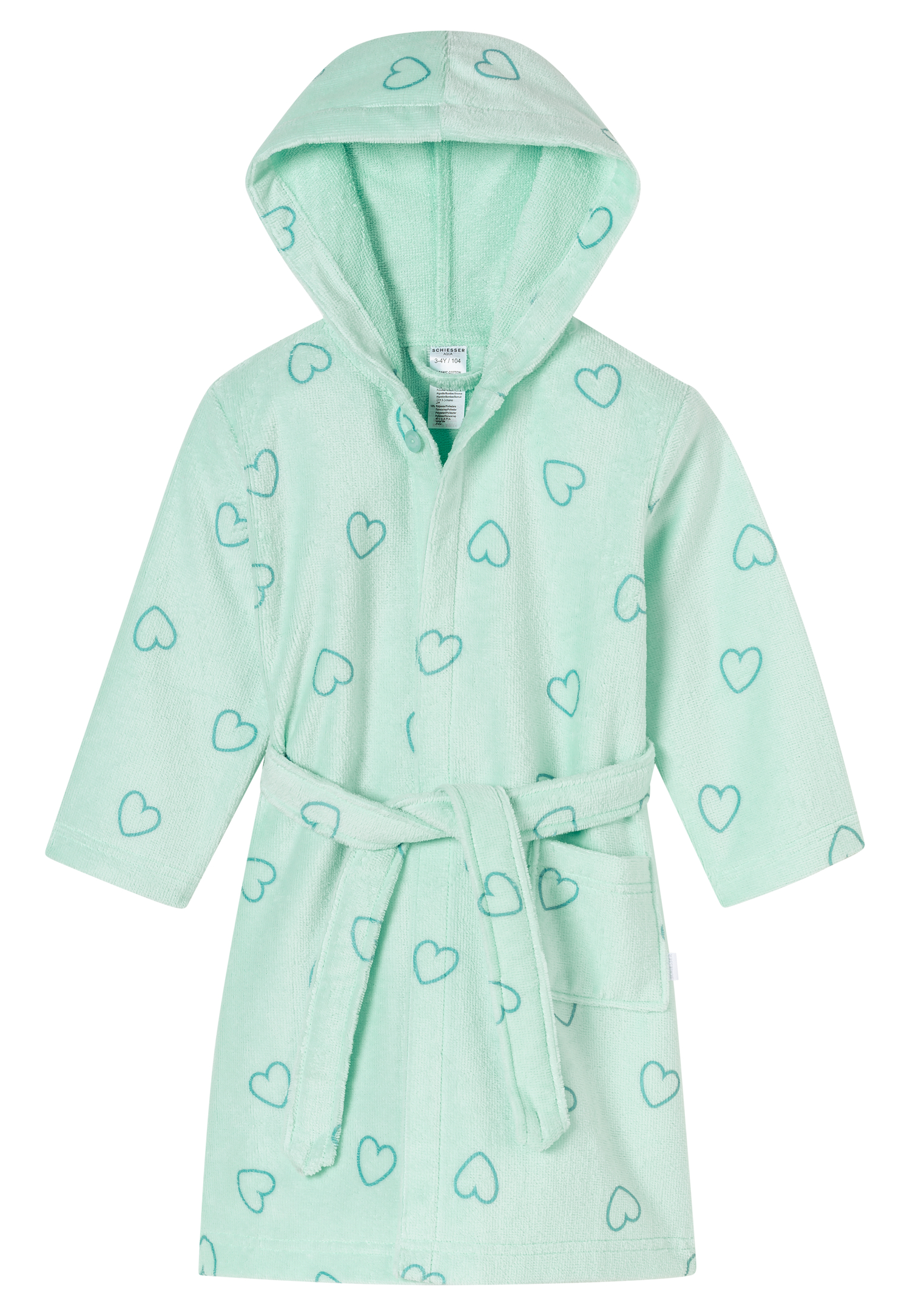 Bademantel Velour Herzchen hellgrün - Aqua 98 Bademantel Velour Herzchen hellgrün - Aqua 98 von Schiesser
