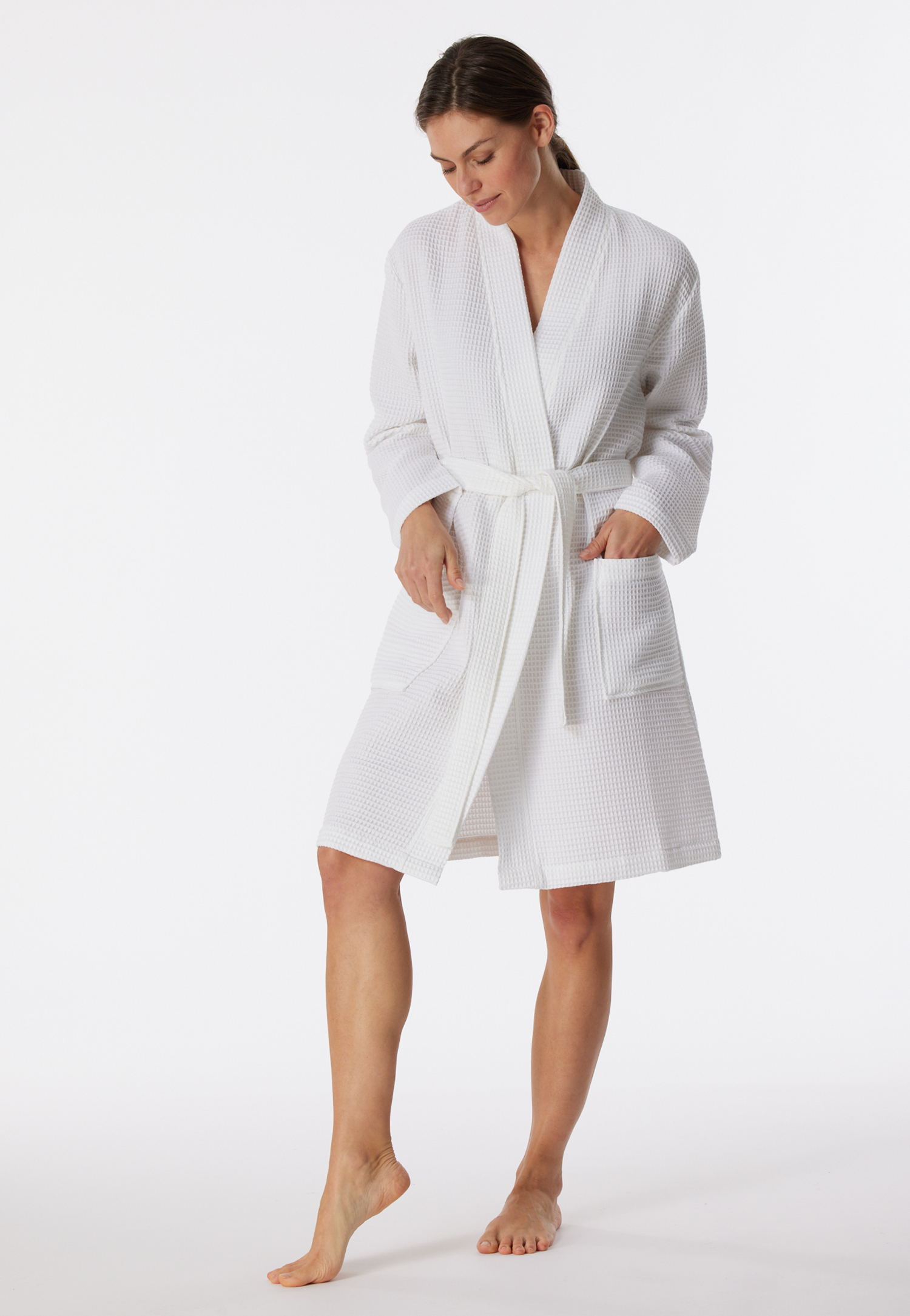 Bademantel Waffelpiqué weiß - Essentials XL Bademantel Waffelpiqué weiß - Essentials XL von Schiesser
