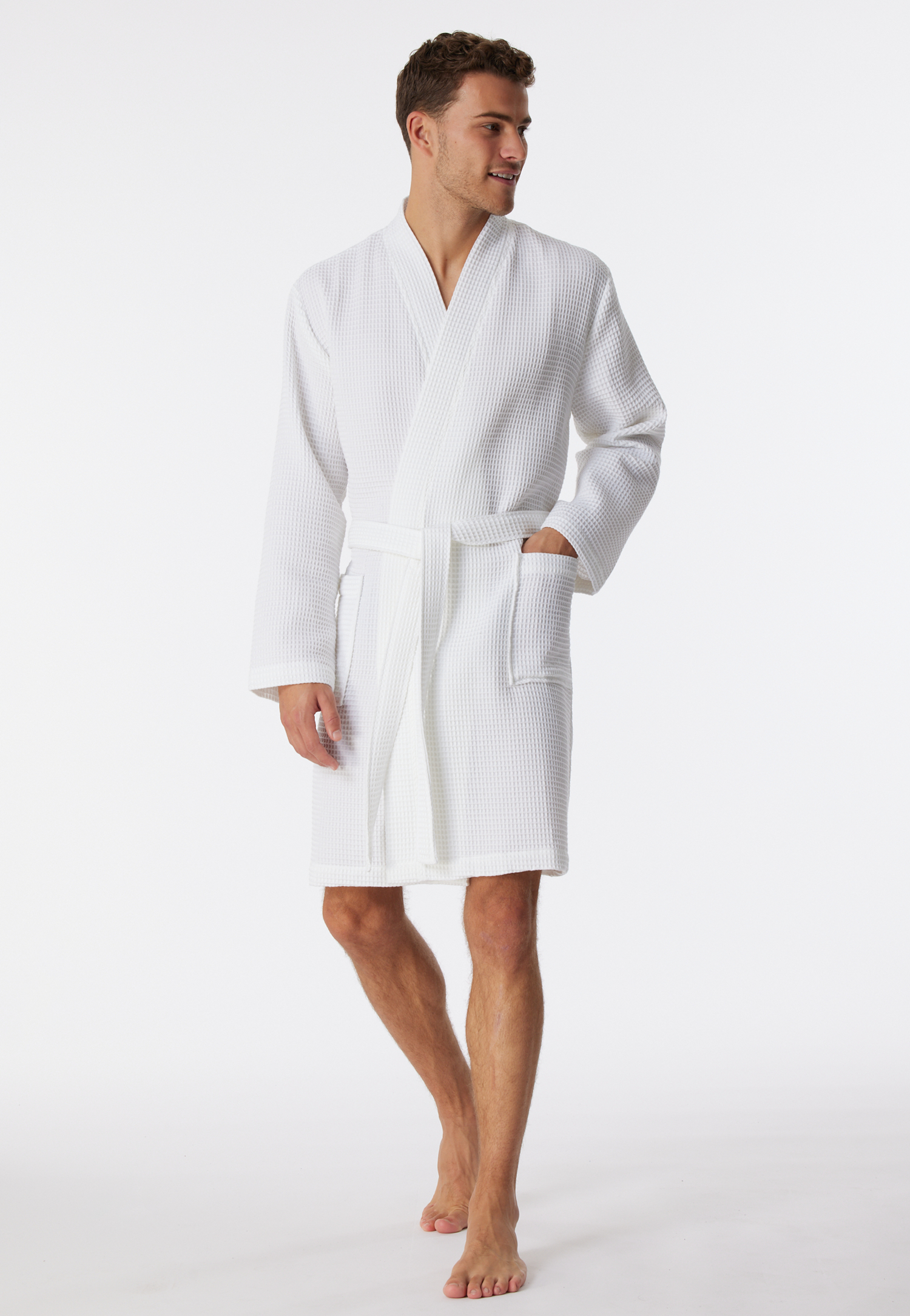 Bademantel Waffelpiqué weiß - Essentials XL Bademantel Waffelpiqué weiß - Essentials XL von Schiesser