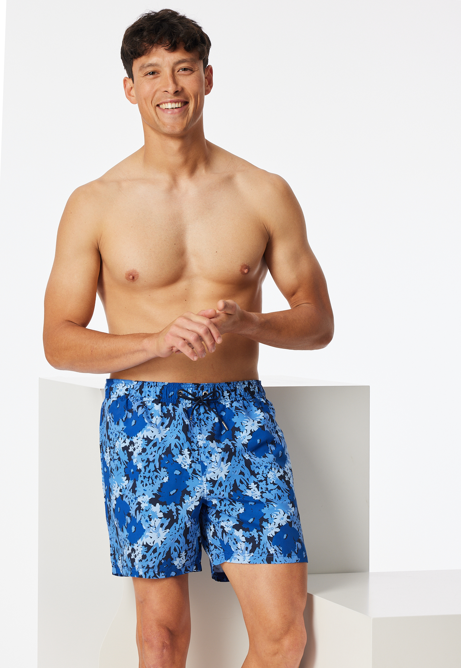 Badeshorts Webware recycelt Blumen mehrfarbig- Aqua 5 von Schiesser