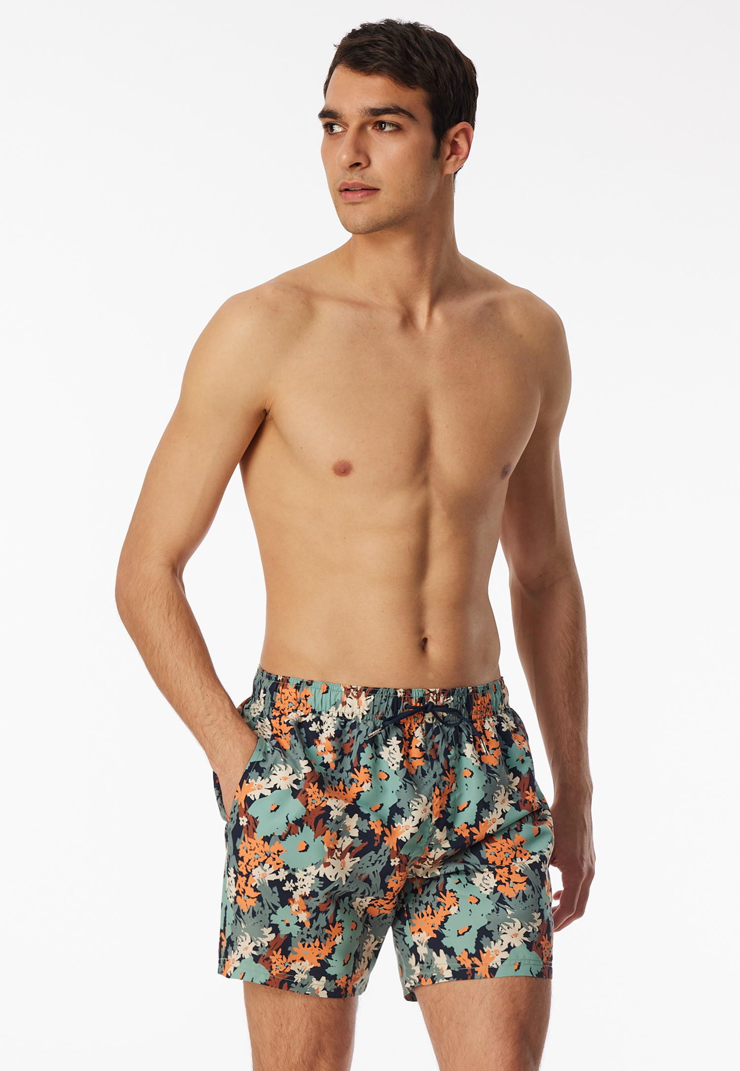 Badeshorts Webware recycelt Blumen multicolor - Aqua 5 von Schiesser