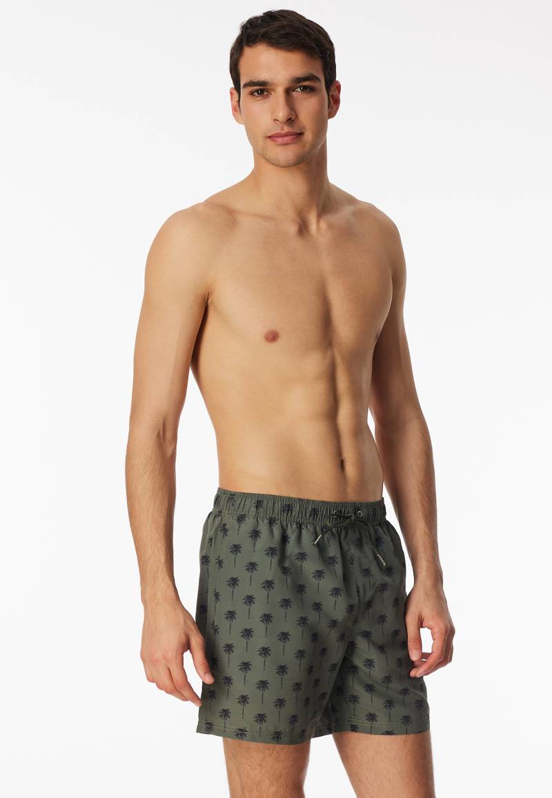 Badeshorts Webware recycelt Palmen khaki - Aqua 5 von Schiesser