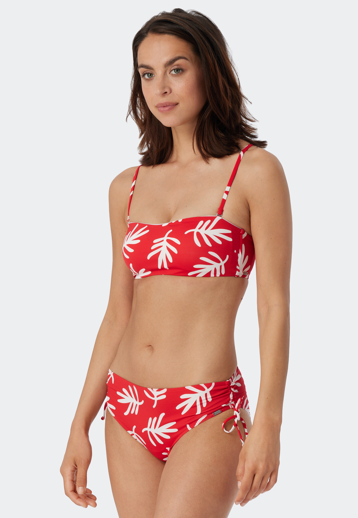 Bandeau Bikini-Top gefüttert Softcups variable Träger Korallen rot - Mix & Match Coral Life M von Schiesser