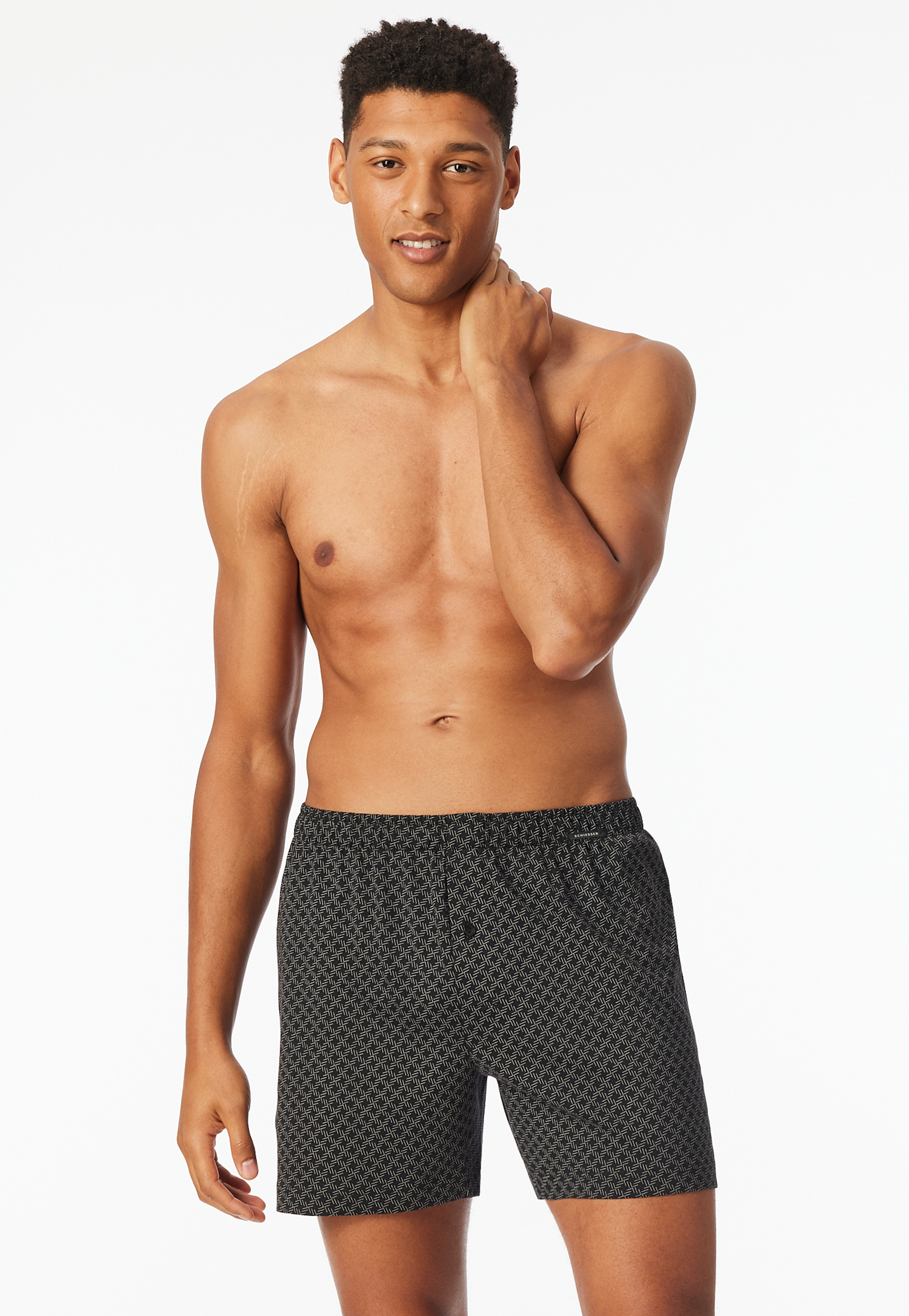 Boxershorts 2er-Pack Jersey uni / schwarz gemustert - Boxershorts Multipacks 10 Boxershorts 2er-Pack Jersey uni / schwarz gemustert - Boxershorts Multipacks 10 von Schiesser