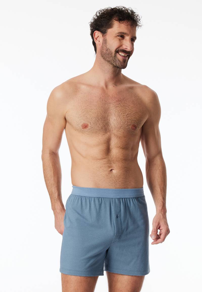 Boxershorts Organic Cotton gemustert blaugrau - Comfort Fit 4 von Schiesser