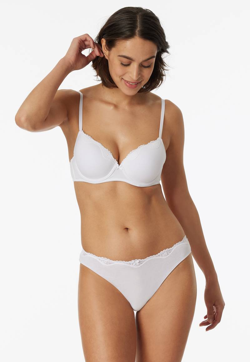 Bügel-BH mit Schale und Spitze weiß - Pure Cotton 75B von Schiesser