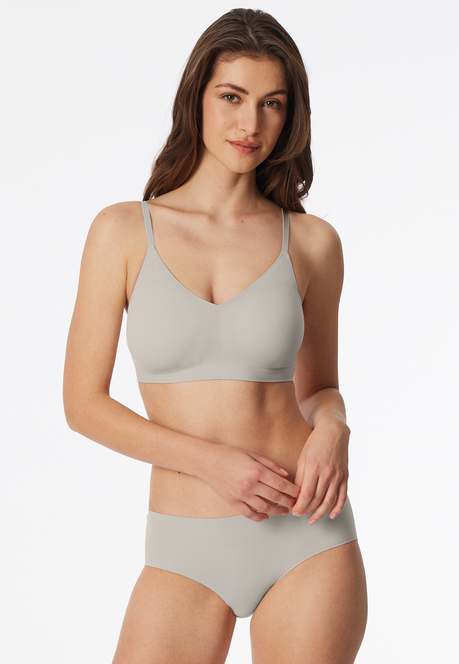 Bustier Mikrofaser herausnehmbare Pads grau-jaspe - Invisible Soft 36 von Schiesser