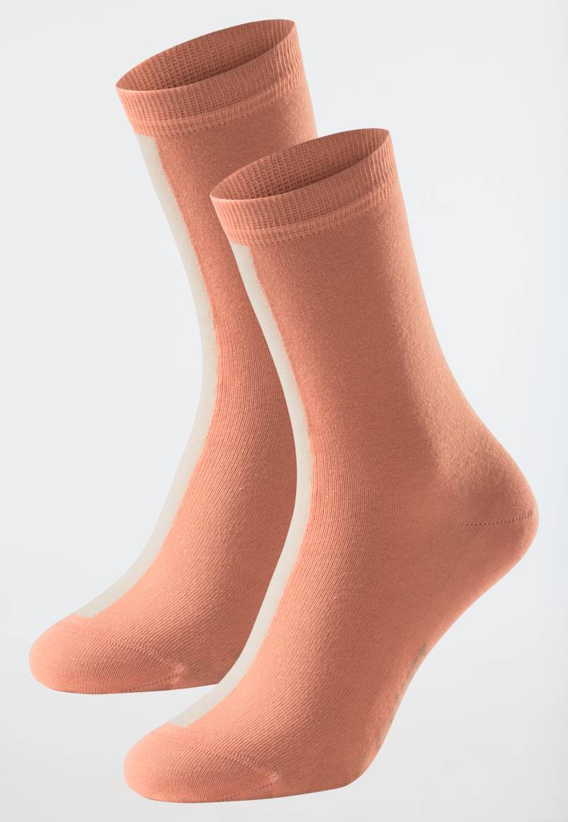 Damensocken 2er-Pack Organic Cotton apricot/creme - 95/5 35/38 von Schiesser