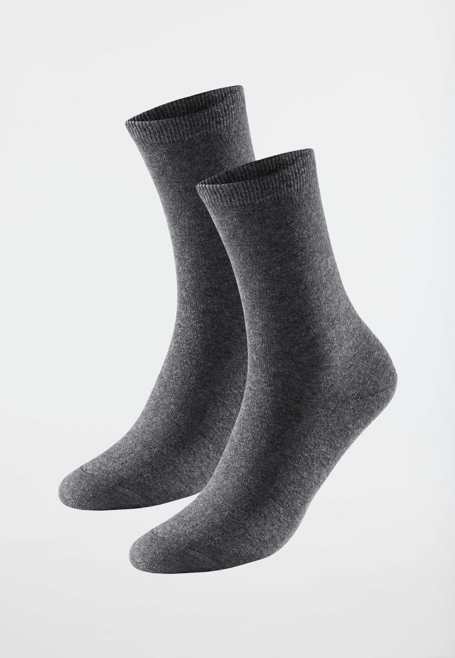 Damensocken 2er-Pack Organic Cotton grau-meliert - 95/5 35/38 von Schiesser