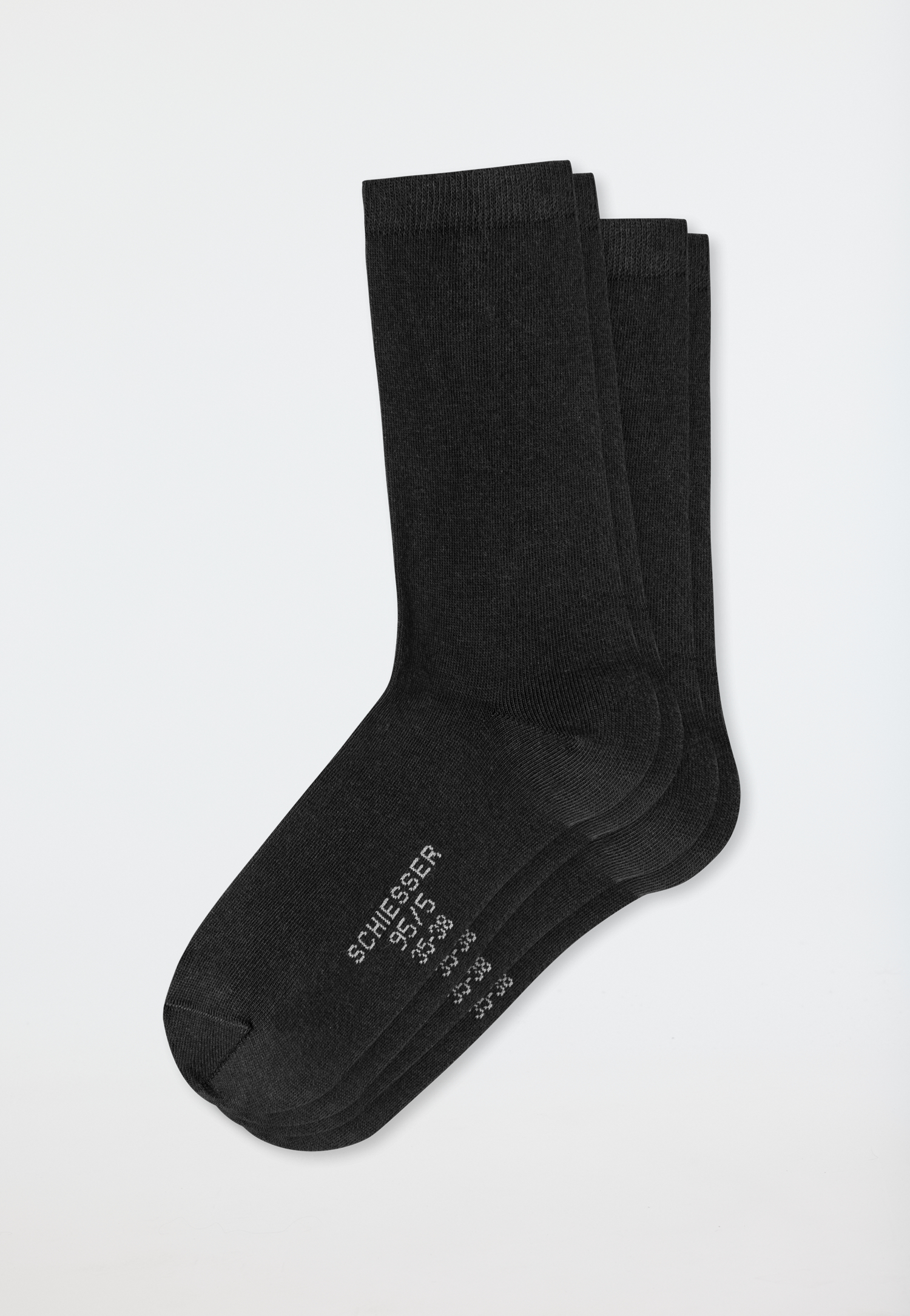 Damensocken 2er-Pack Organic Cotton schwarz - 95/5 35/38 von Schiesser