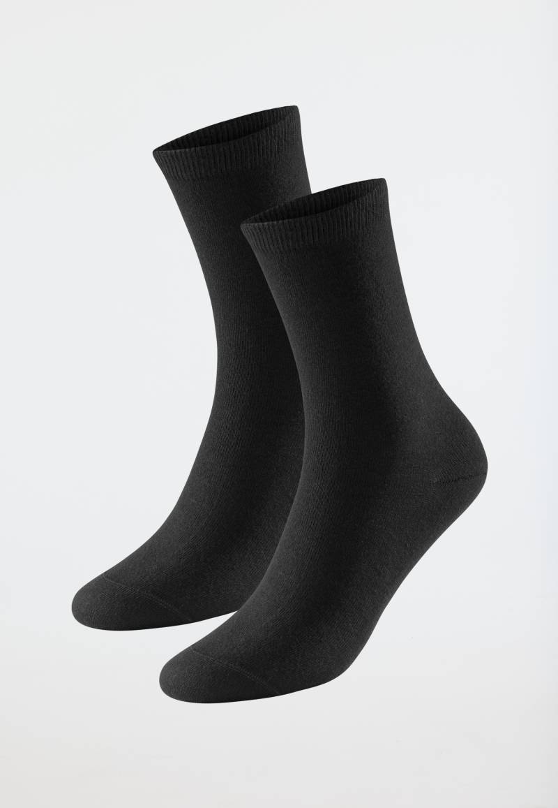 Damensocken 2er-Pack Organic Cotton schwarz - 95/5 35/38 von Schiesser