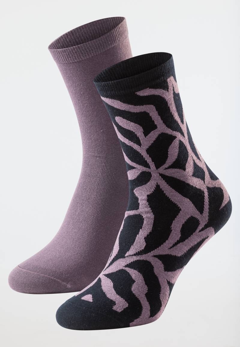 Damensocken 2er-Pack unifarben/gemustert mehrfarbig - Long Life Cool 39/42 von Schiesser