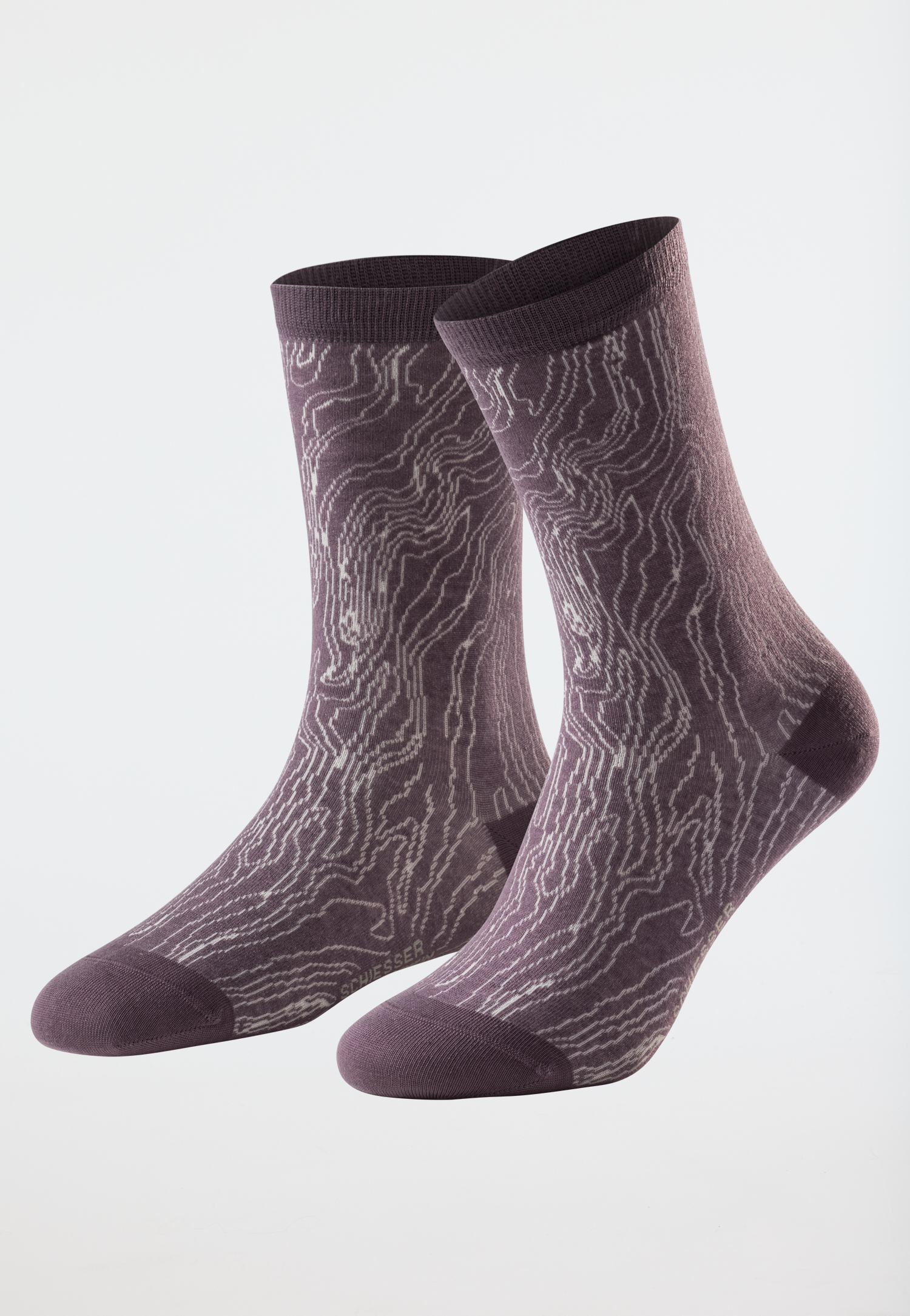 Damensocken gemustert violett - selected! premium 35/38 von Schiesser