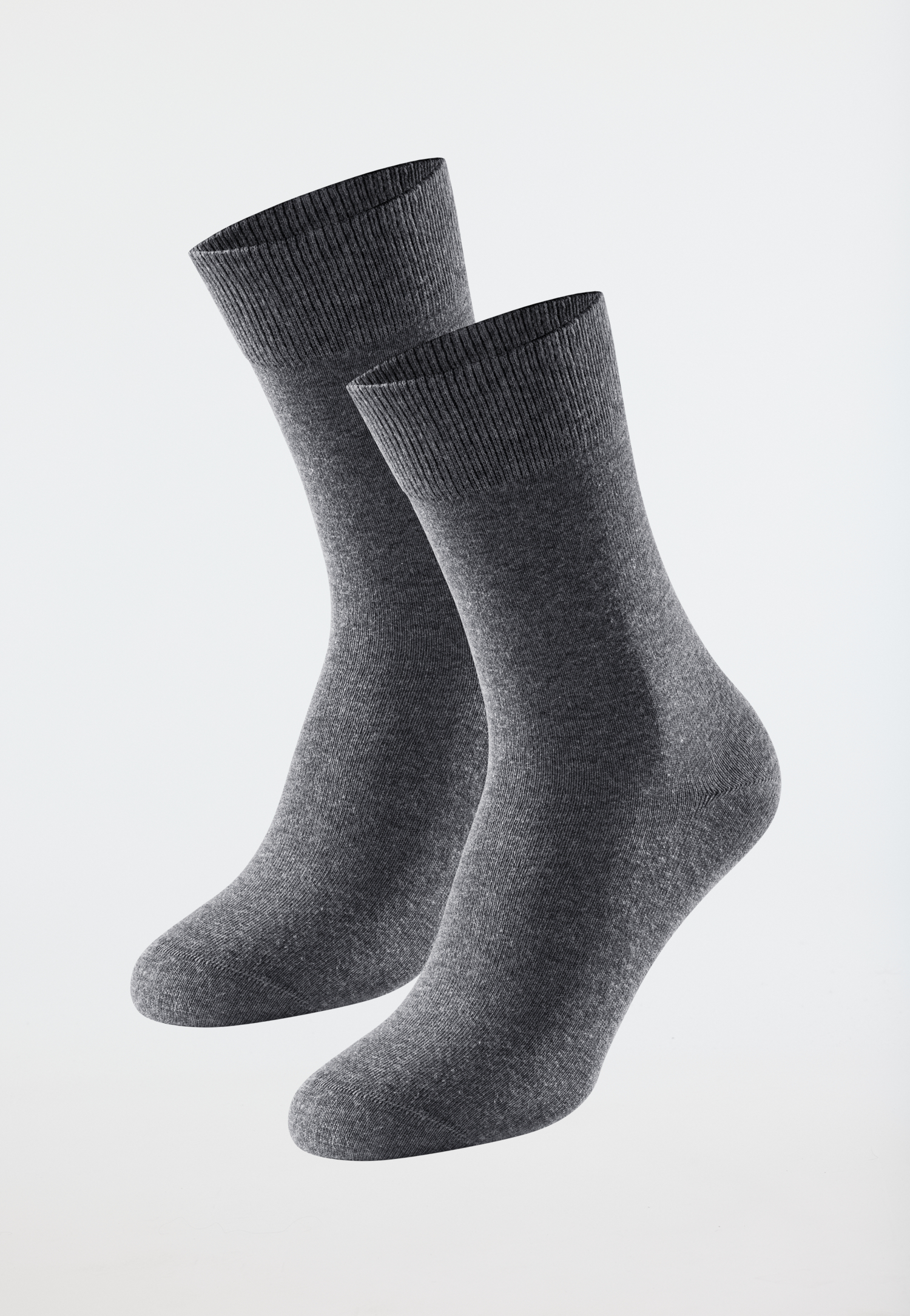 Herrensocken 2er-Pack Organic Cotton anthrazit-meliert - 95/5 39/42 von Schiesser