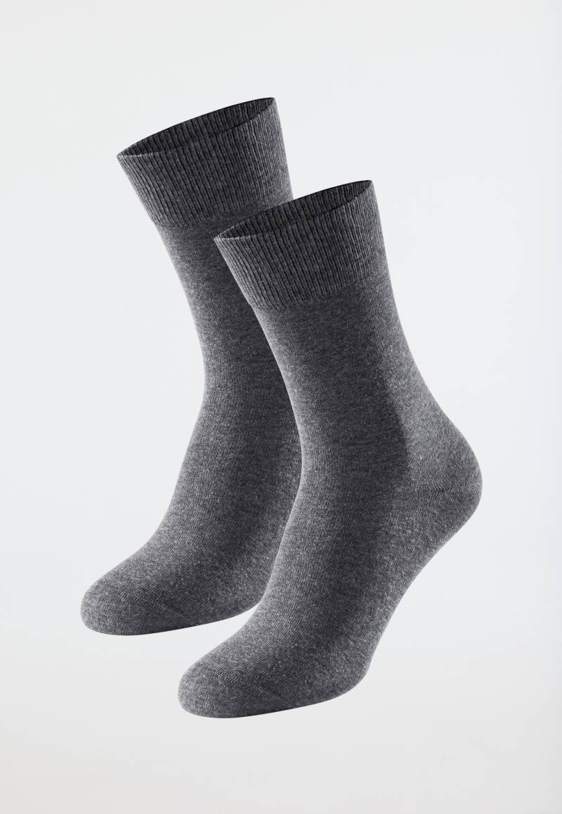 Herrensocken 2er-Pack Organic Cotton anthrazit-meliert - 95/5 43/46 von Schiesser