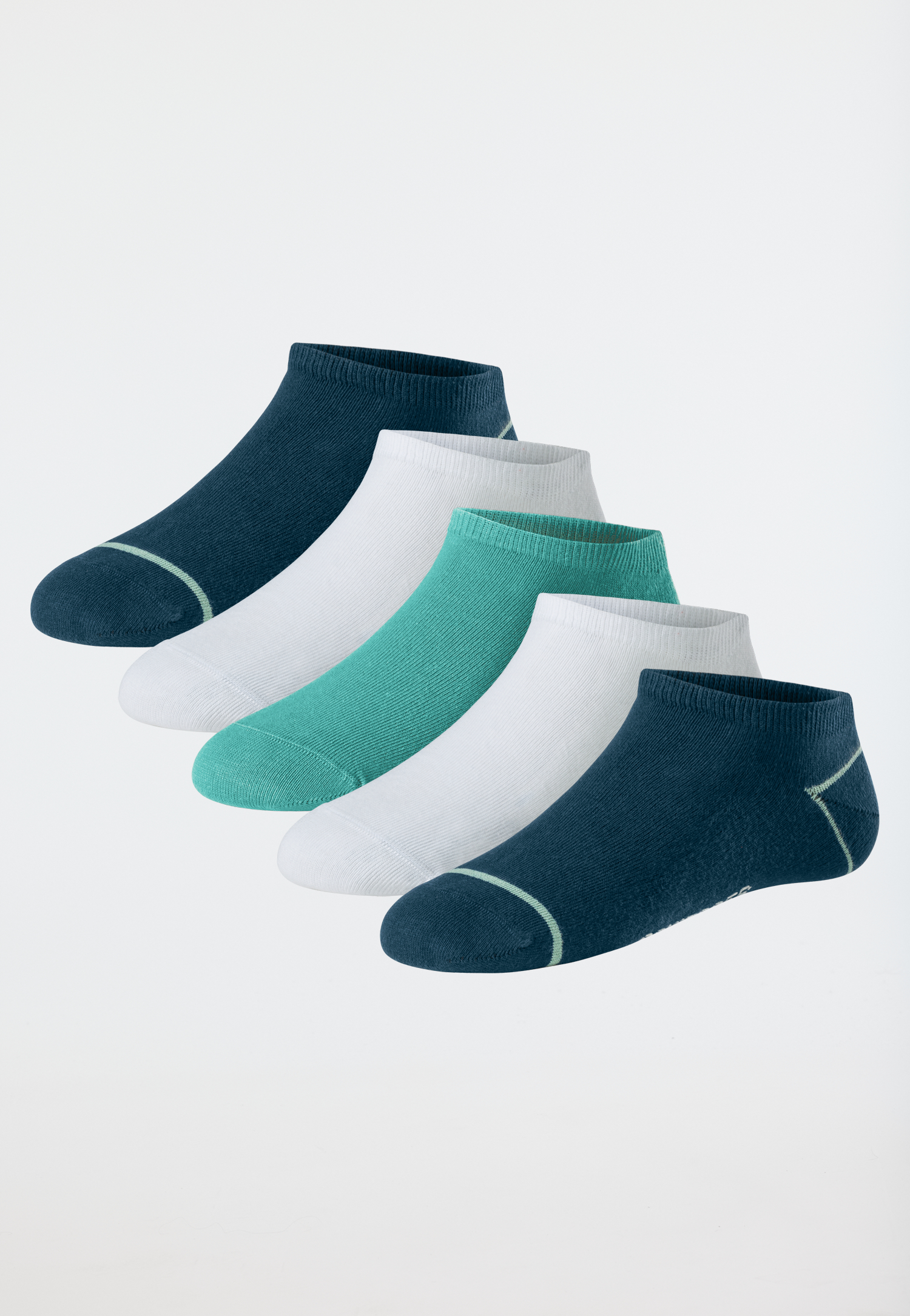 Herrensocken Sneaker 5er-Pack mehrfarbig - Bluebird 43/46 von Schiesser