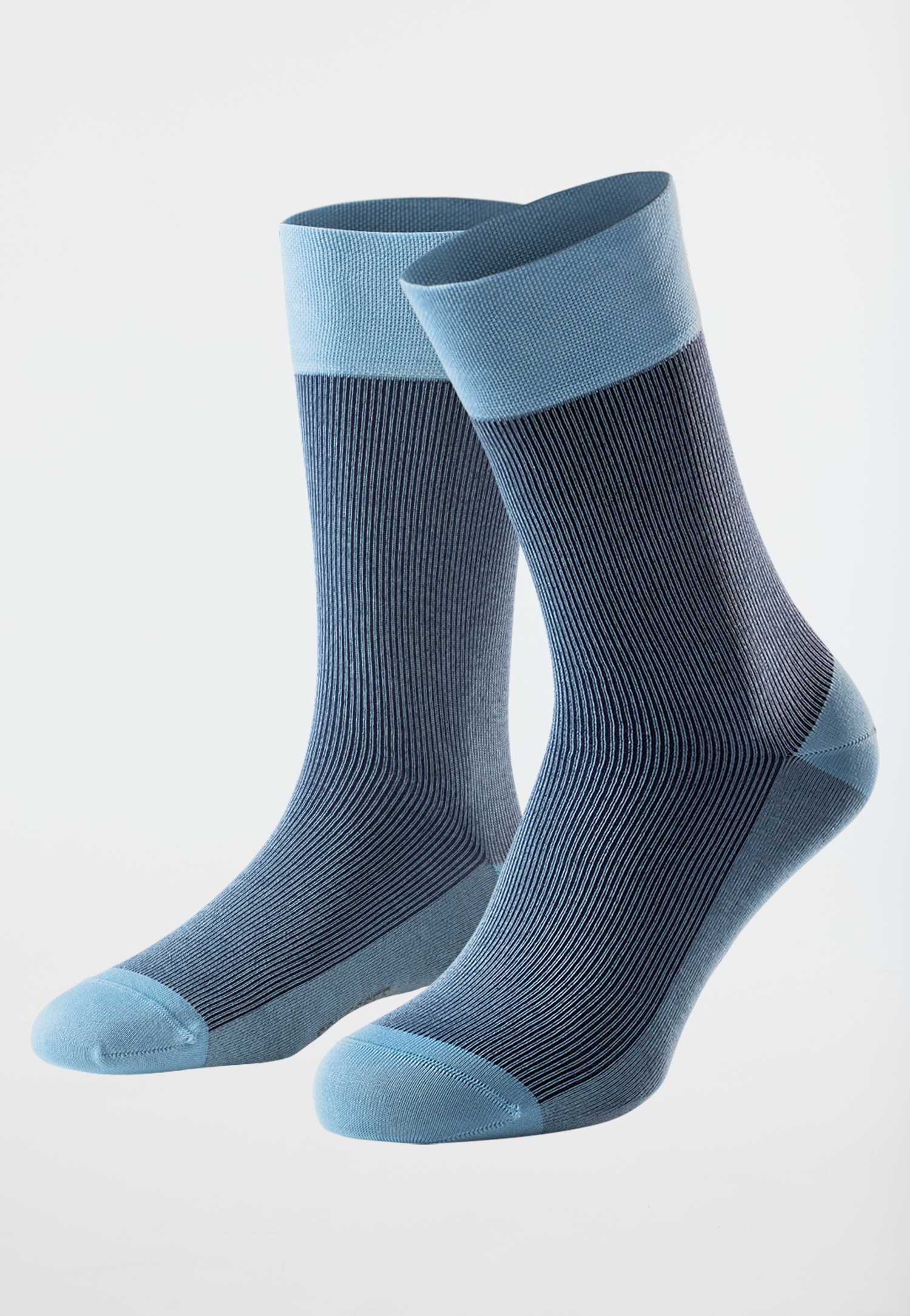 Herrensocken merzerisierte Baumwolle gerippt jeansblau - selected! premium 41/42 von Schiesser