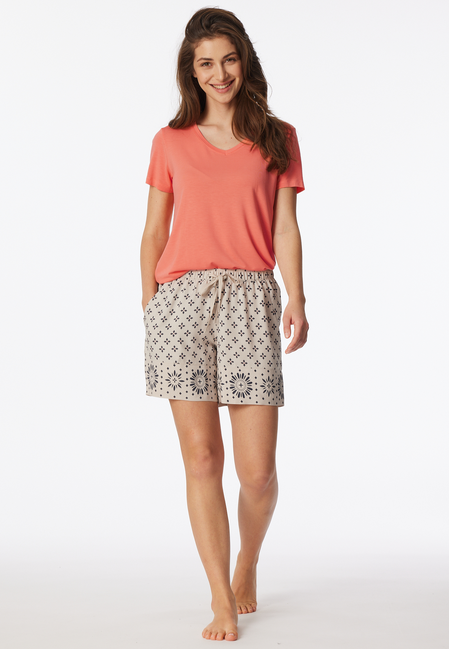 Hose kurz Ikat-Muster grau-jaspe - Mix+Relax 48 Hose kurz Ikat-Muster grau-jaspe - Mix+Relax 48 von Schiesser