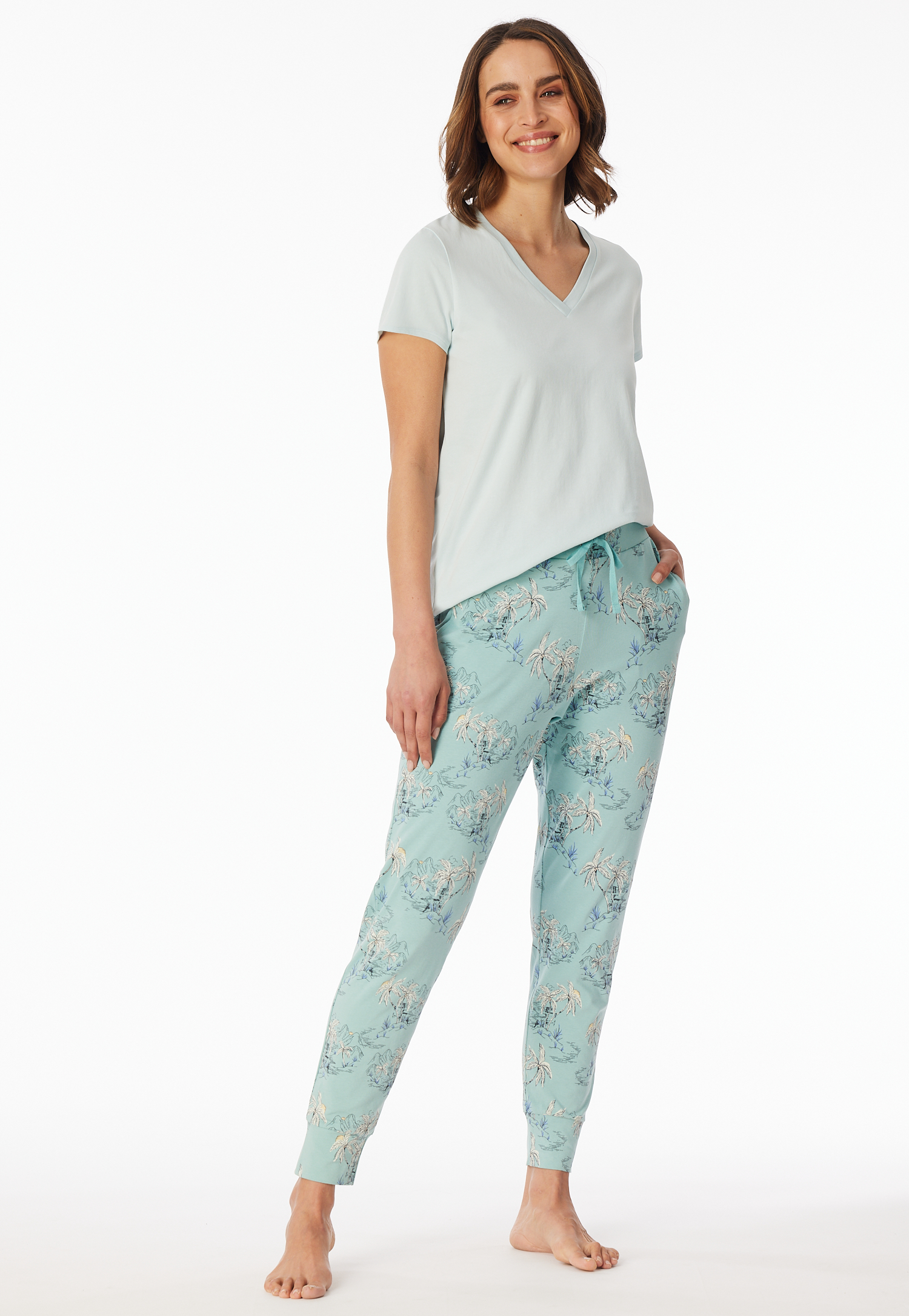 Hose lang Bündchen Palmen Inseln jade - Mix+Relax 40 Hose lang Bündchen Palmen Inseln jade - Mix+Relax 40 von Schiesser