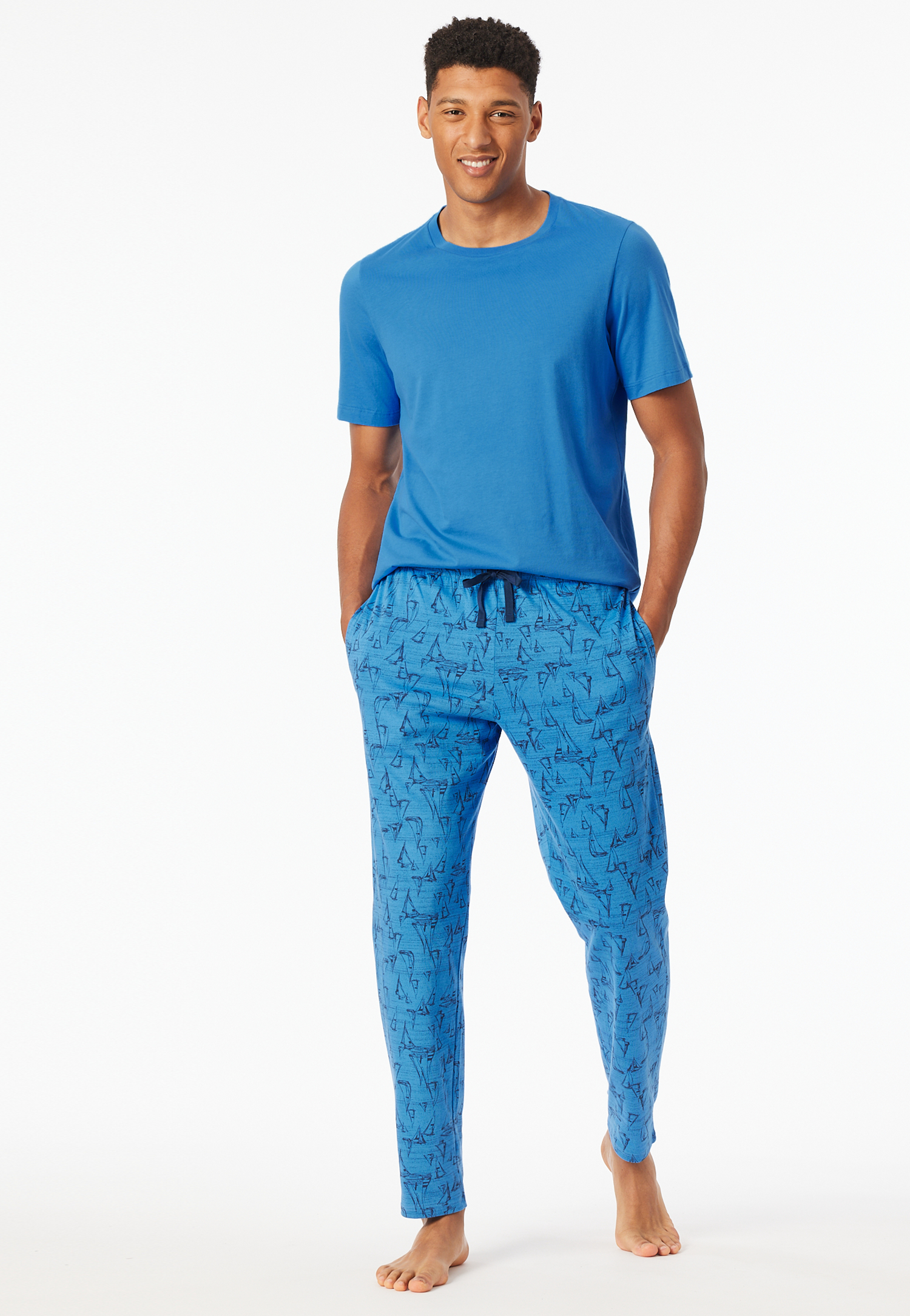 Hose lang maritim bedruckt indigo - Mix+Relax 52 Hose lang maritim bedruckt indigo - Mix+Relax 52 von Schiesser