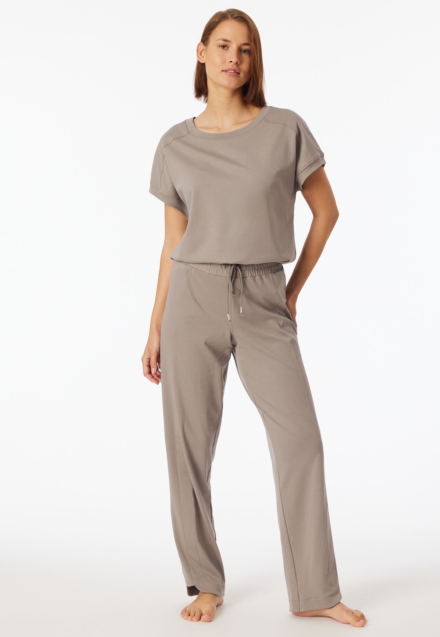 Hose lang merzerisierter Interlock clay - Mix+Relax 42 von Schiesser