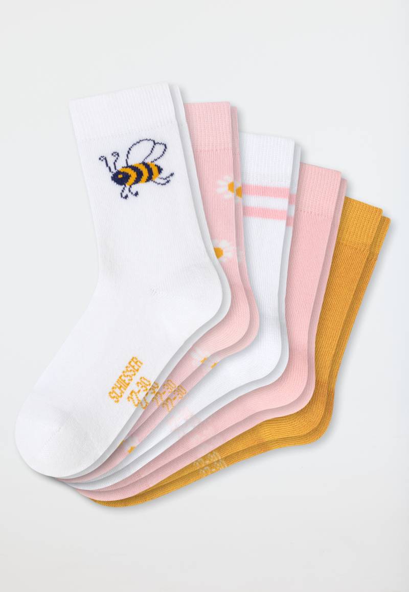 Mädchensocken 5er-Pack Blumen Biene mehrfarbig - Biene 31/34 von Schiesser