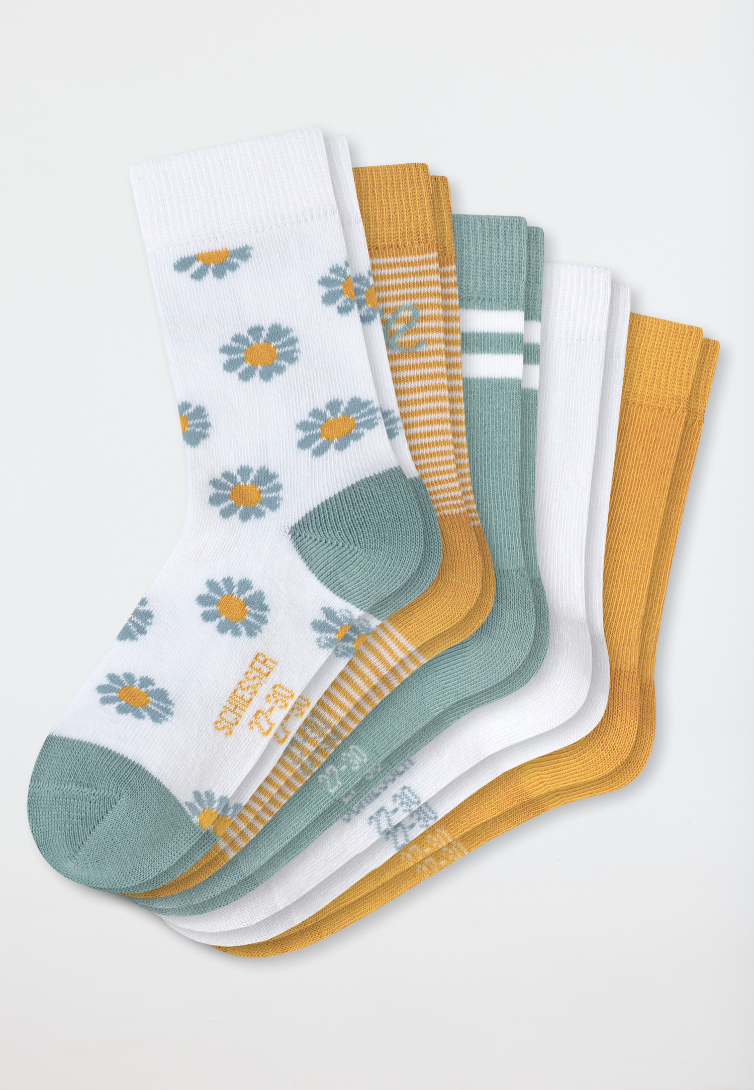 Mädchensocken 5er-Pack Blumen mehrfarbig - Blume 27/30 von Schiesser