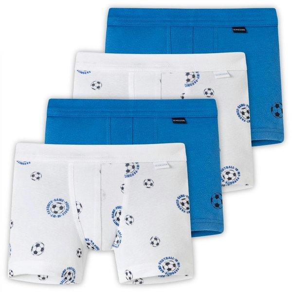 Schiesser - 4er Pack Kids Boys Feinripp Organic Cotton Retro-Short / Pant, 104, Weiss Bunt von Schiesser