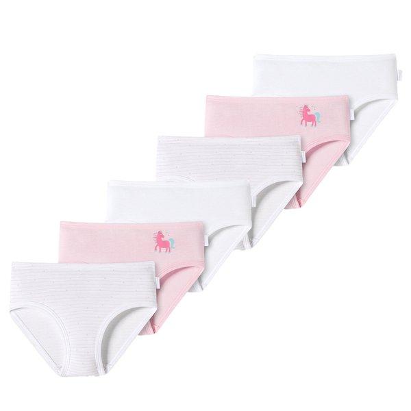 Schiesser - 6er Pack Kids Girls Feinripp Organic Cotton Slips / Unterhosen, 116, Rosa von Schiesser