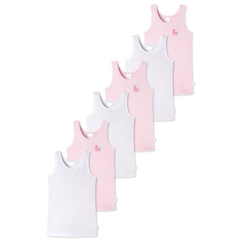 Schiesser - 6er Pack Kids Girls Feinripp Organic Cotton Unterhemd, 116, Multicolor von Schiesser