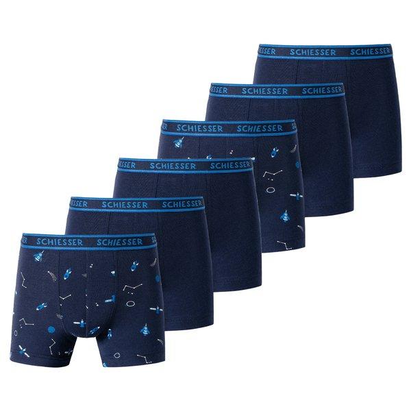 6er Pack Kids Boys 955 Organic Cotton - Retro-short Pant Jungen Blau Bedruckt 128 von Schiesser