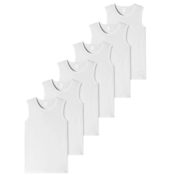 6er Pack Teens Boys - 955 Organic Cotton - Tank Top Unterhemd Jungen Weiss 140 von Schiesser