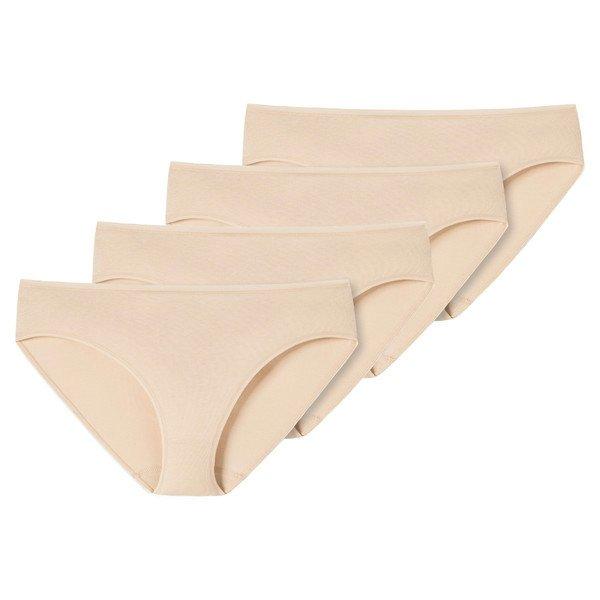 Schiesser - 4er Pack 95/5 Organic Cotton Tai-Slip, für Damen, Beige, Größe 3XL von Schiesser