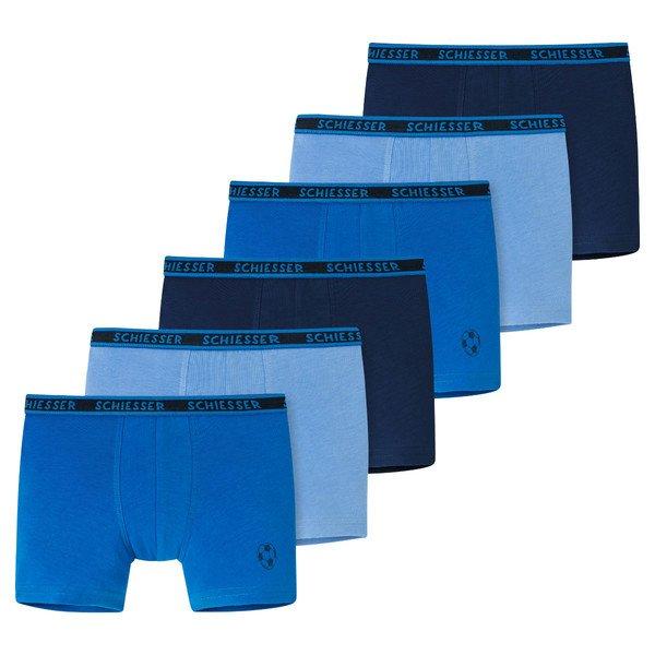 Schiesser - 6er Pack Kids Boys 95/5 Organic Cotton Shorts / Pants, 92, Blau von Schiesser