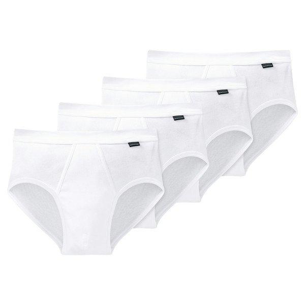 4er Pack Cotton Essentials Doppelripp - Sportslip Herren Weiss M von Schiesser