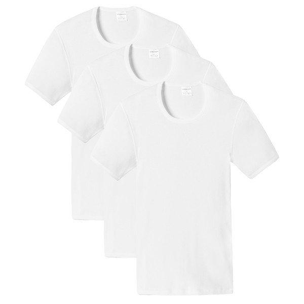 3er Pack Cotton Essentials Doppelripp - Shirt Herren Weiss XL von Schiesser