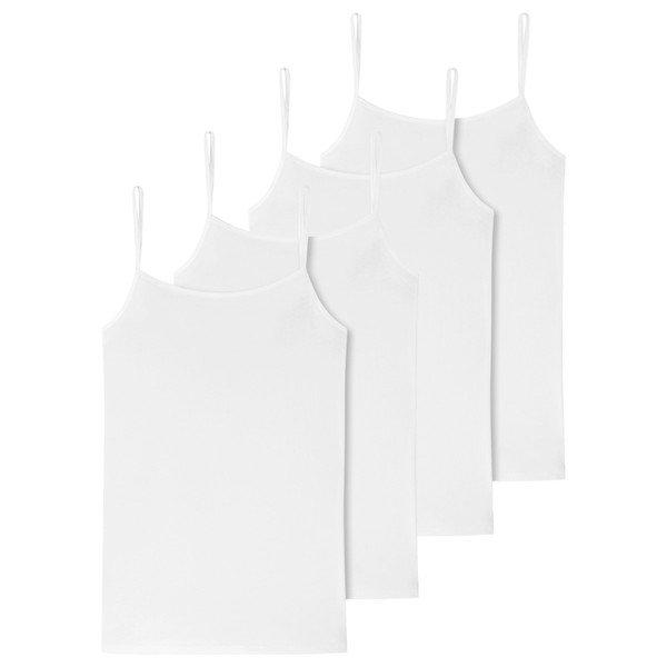 Schiesser - 4er Pack 95/5 Organic Cotton Spaghetti-Top, für Damen, Weiss, Größe XXL von Schiesser