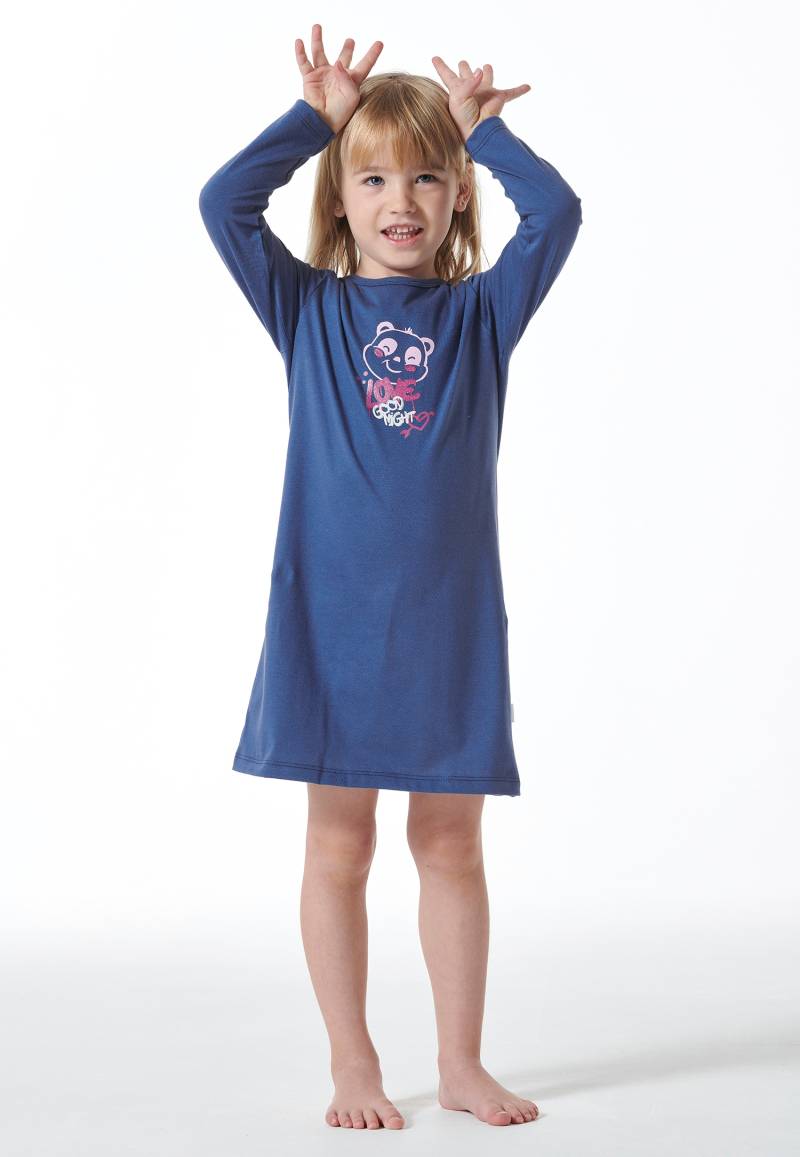 Nachthemd langarm Organic Cotton Panda blau - Girls World 104 von Schiesser