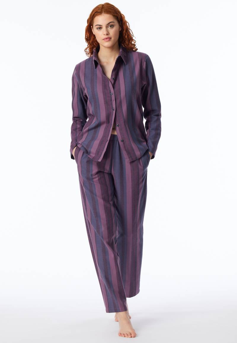 Pyjama lang Webware Streifen multicolor - Modern Nightwear 36 von Schiesser