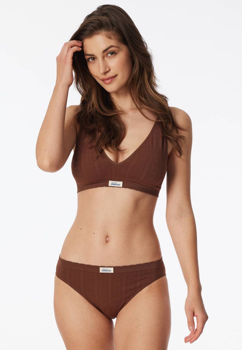 Retro-Slip Ajourée seamless dunkelbraun - Revival Alma 46 von Schiesser