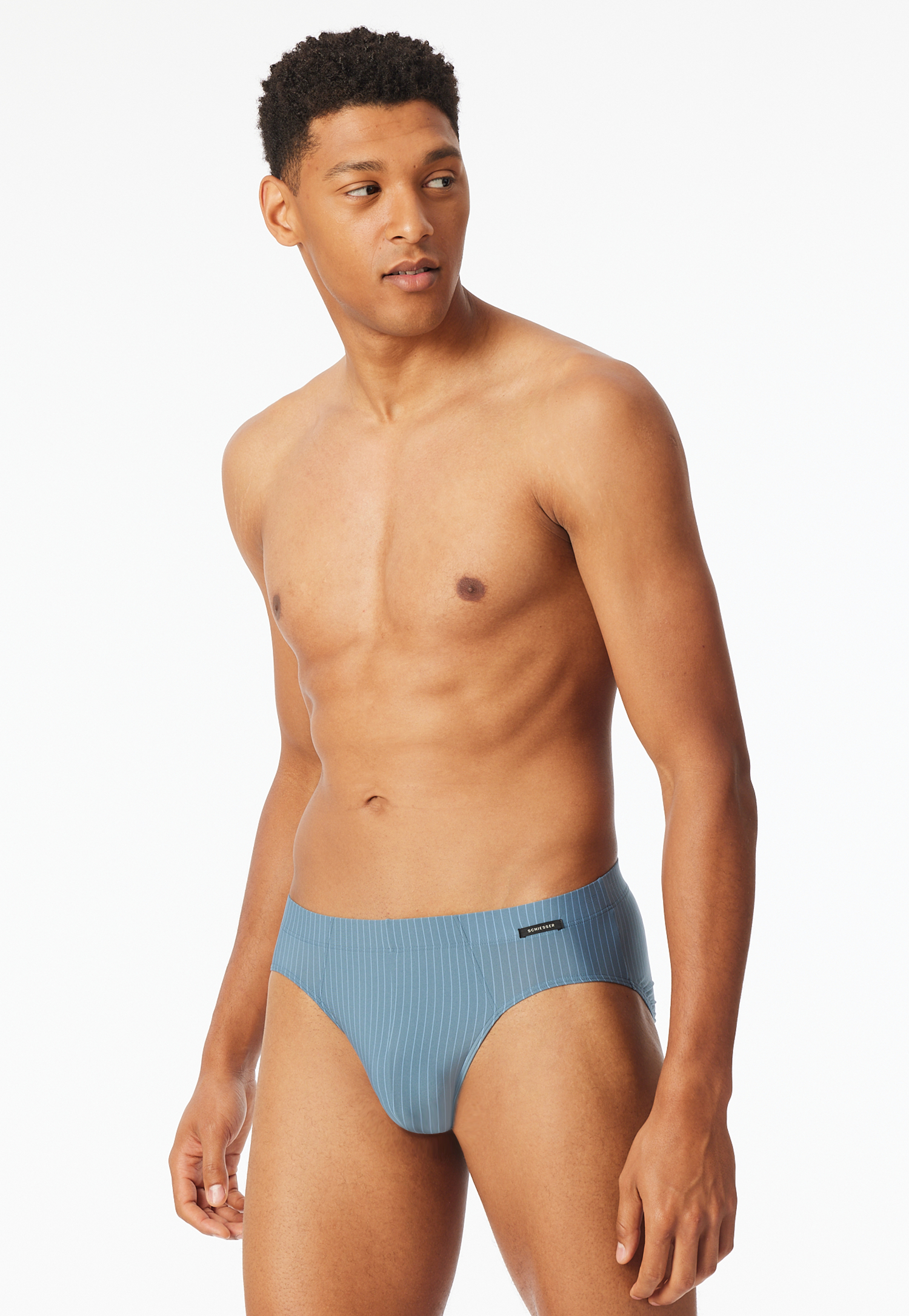 Rio-Slip atlantikblau gestreift - Pure Micro 9 von Schiesser