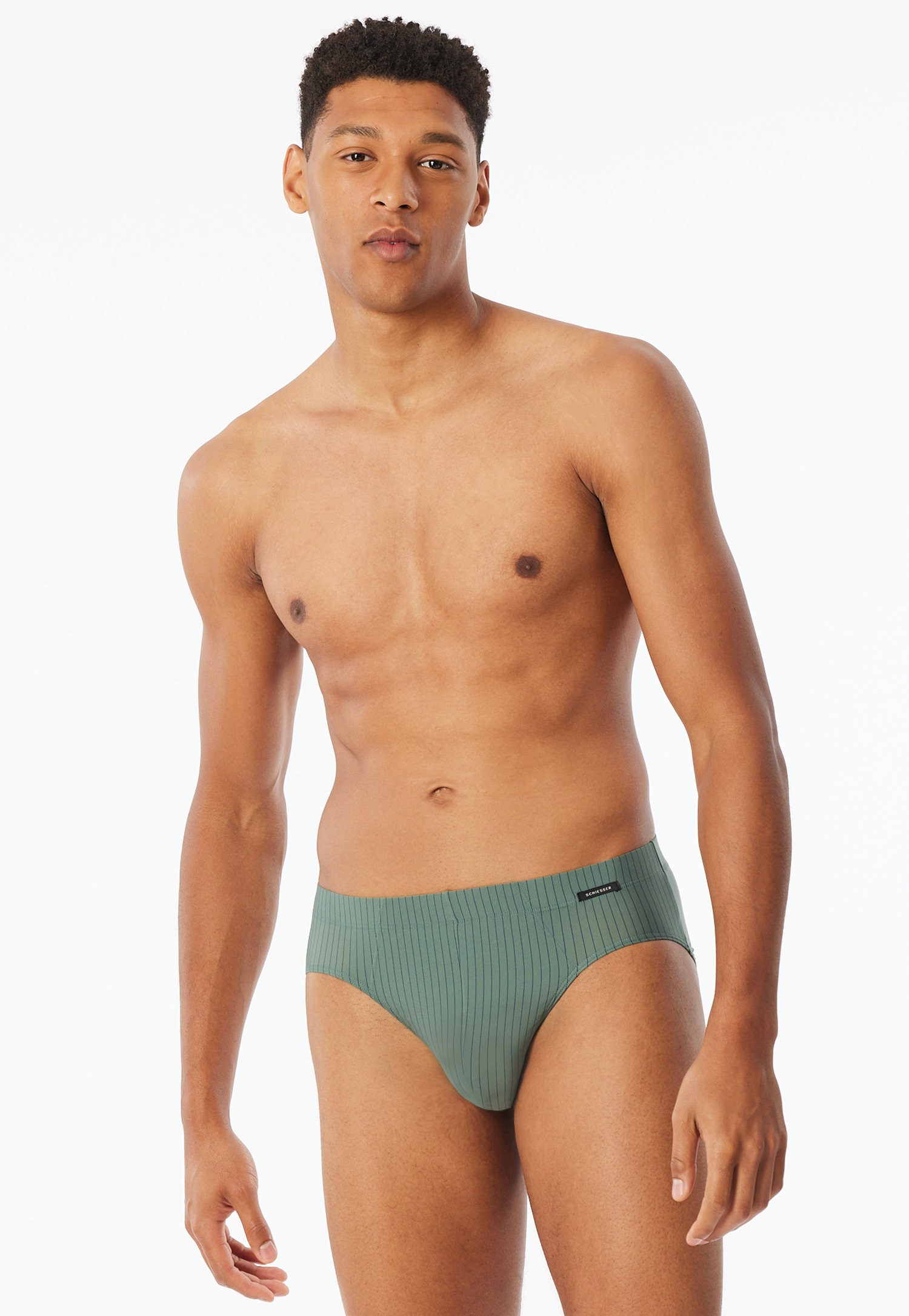 Rio-Slip khaki gestreift - Pure Micro 4 von Schiesser