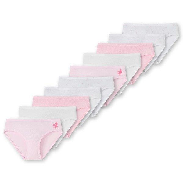 10er Pack 955 Kids Girls Organic Cotton - Slips Mädchen Rosa 98 von Schiesser