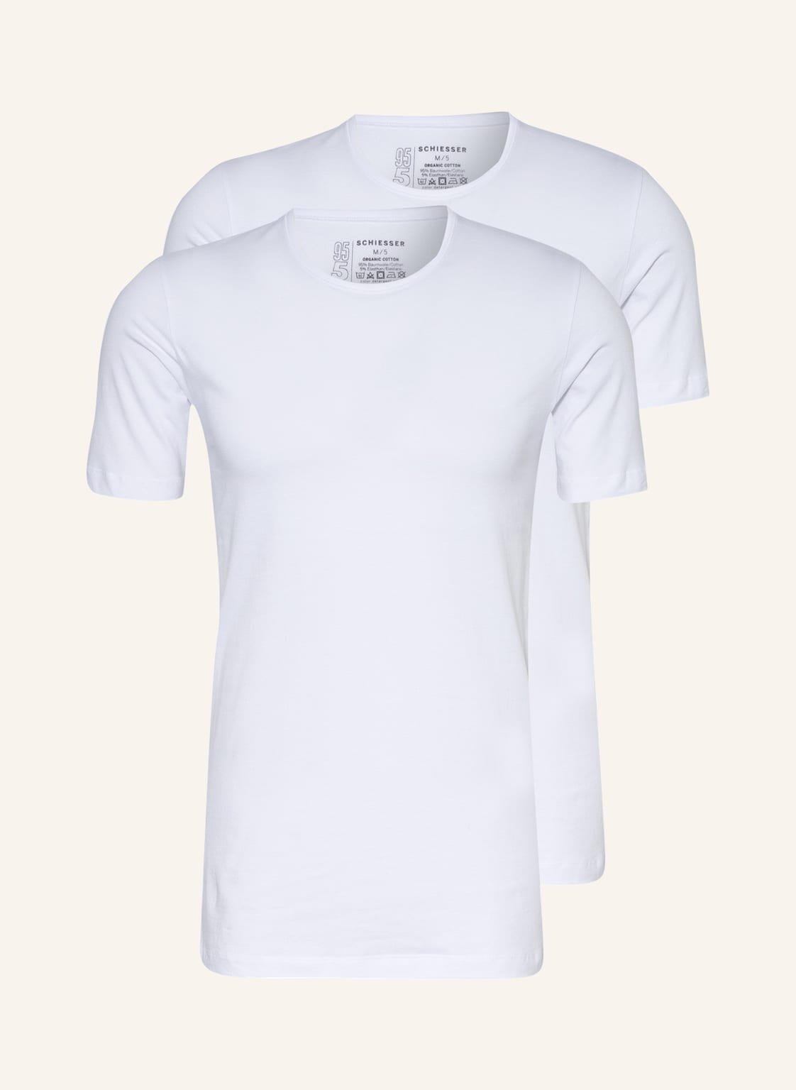 Schiesser 2er-Pack T-Shirts 95/5 weiss Schiesser 2er-Pack T-Shirts 95/5 weiss von Schiesser